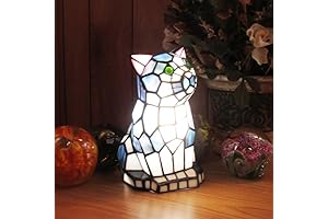 Kitty Tiffany Stained Glass Lamp Base - A Purrfect Addition to Any Room