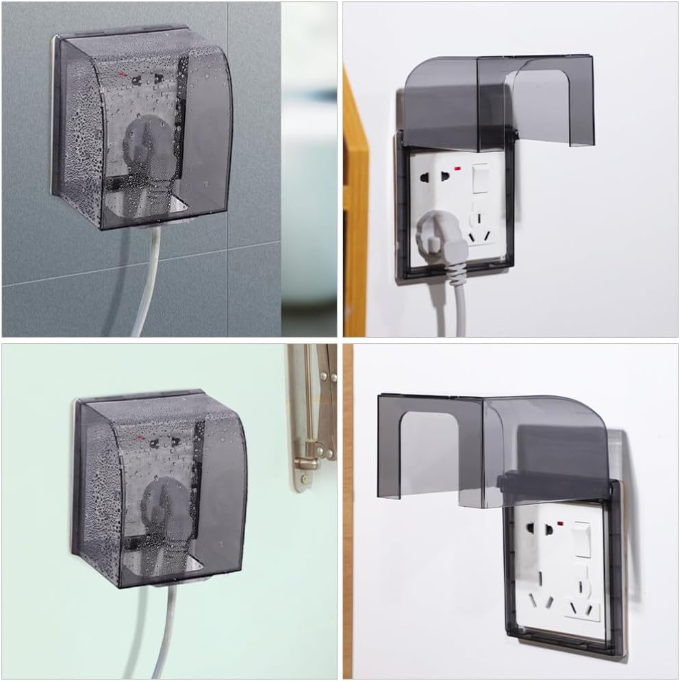Uonlytech Electric Outlet, 2pcs Wall Switch Socket Face Plate Panel Box Baby Proofing Outlet Cover Weatherproof Switch Socket Cover for Bathroom