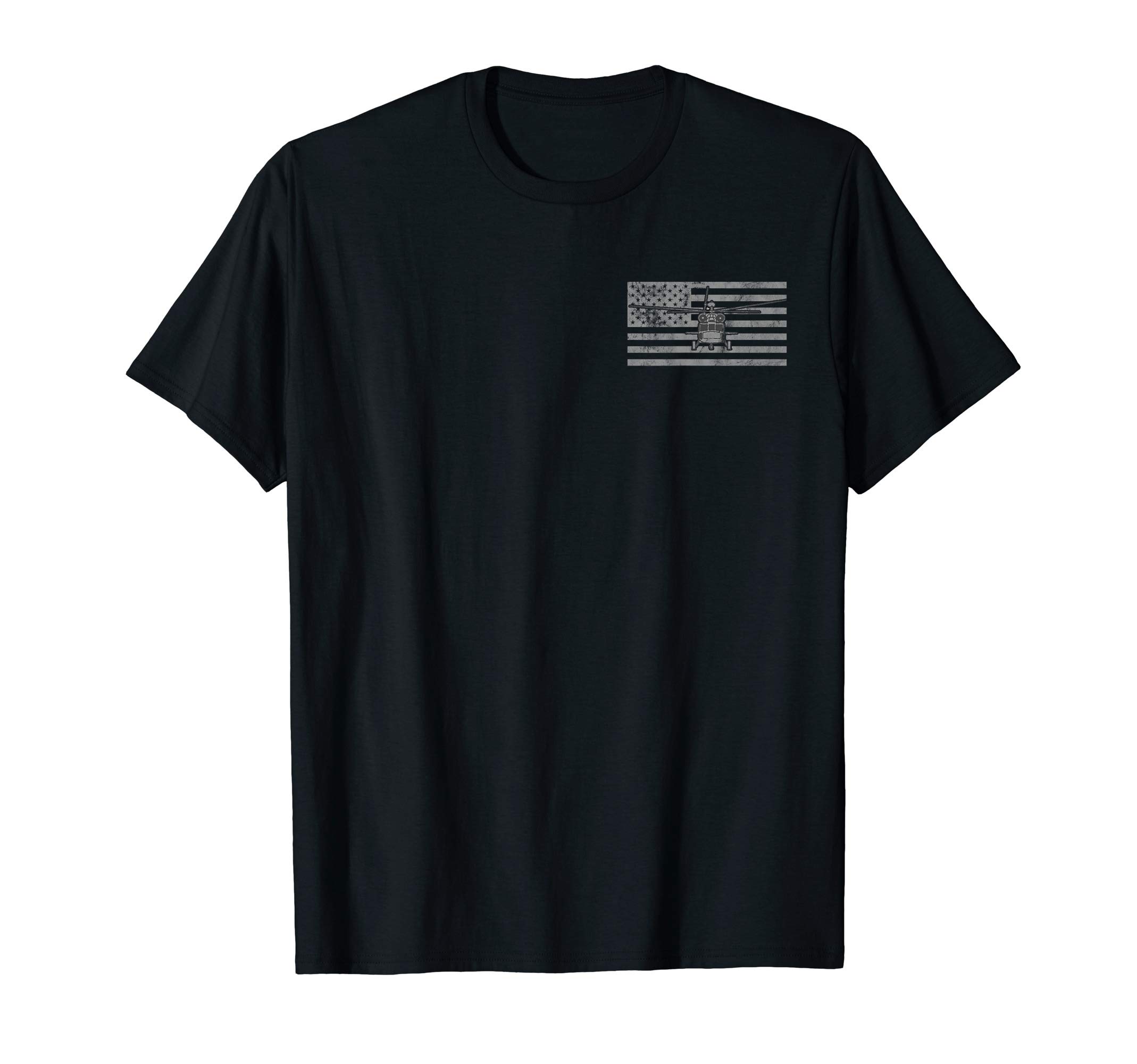 UH-60 Black Hawk Helicopter Vintage Flag 2-Sided Tee T-Shirt
