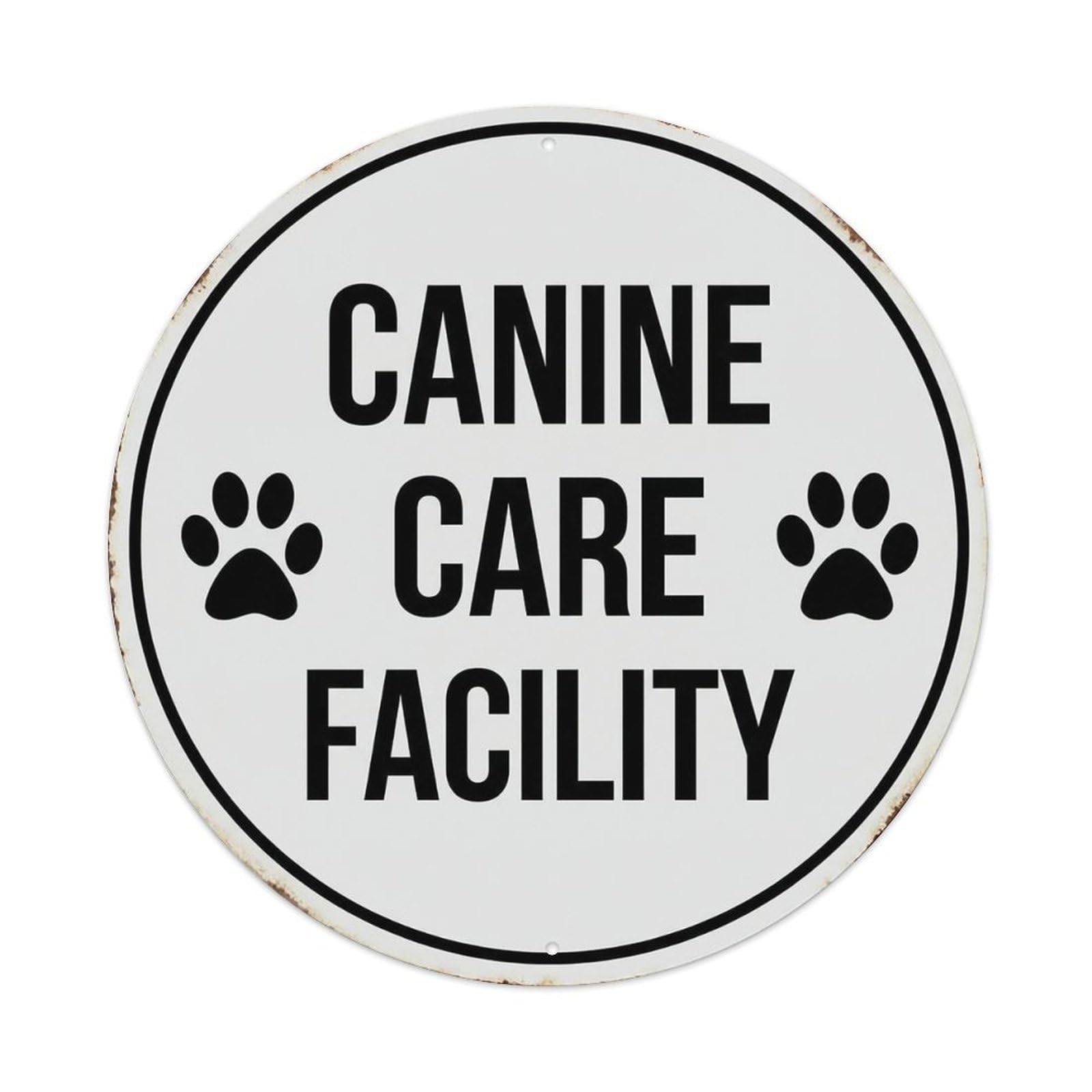 Vintage Canine Care Facility Place Vintage Metal Tin Sign Plaque Wall Decor for Cafe, Club Bar, Office, Garden Metal Poster 8x8Inch