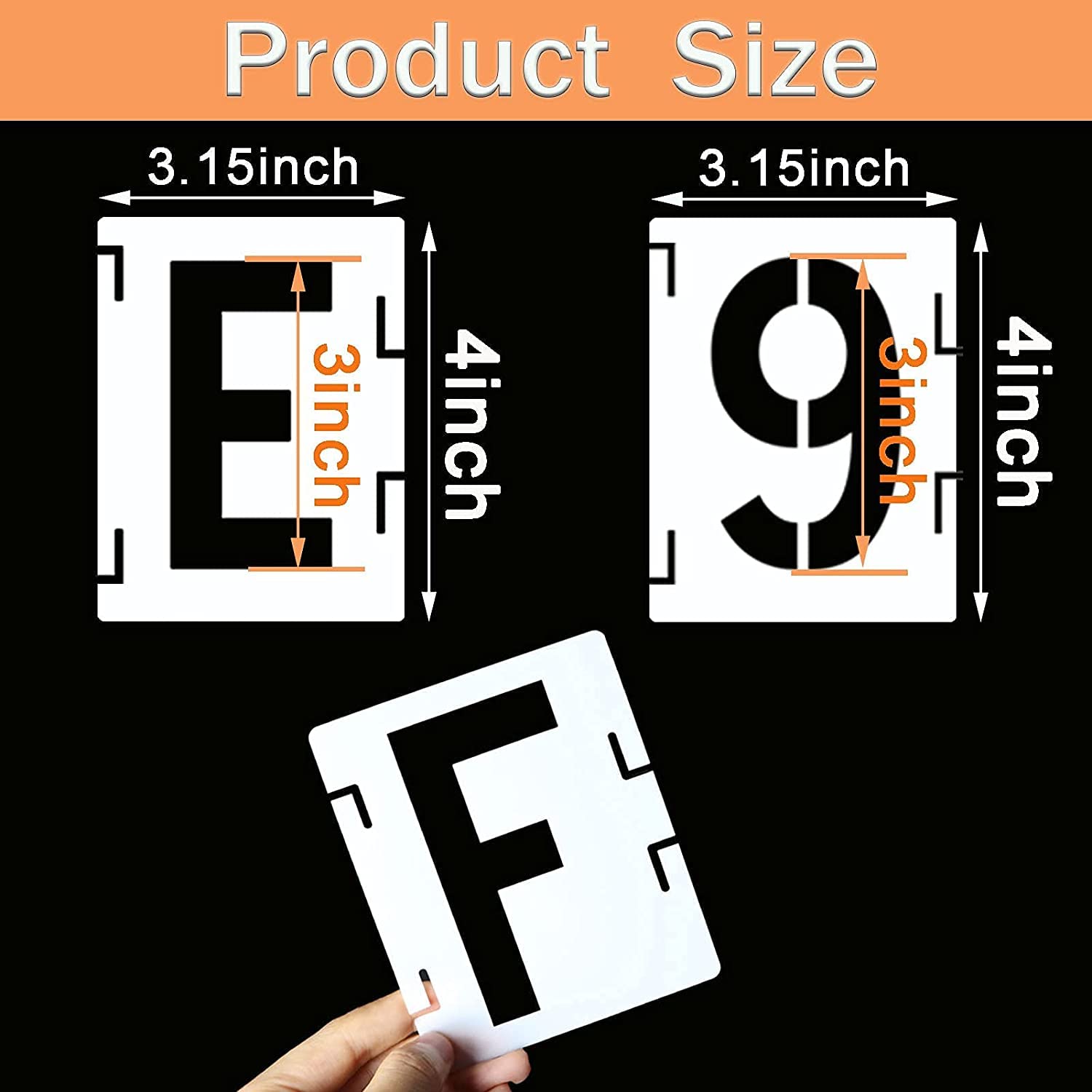 Karty Large Alphabet And Number Stencils Set - 3 Pack With Letters, Numbers & Symbols