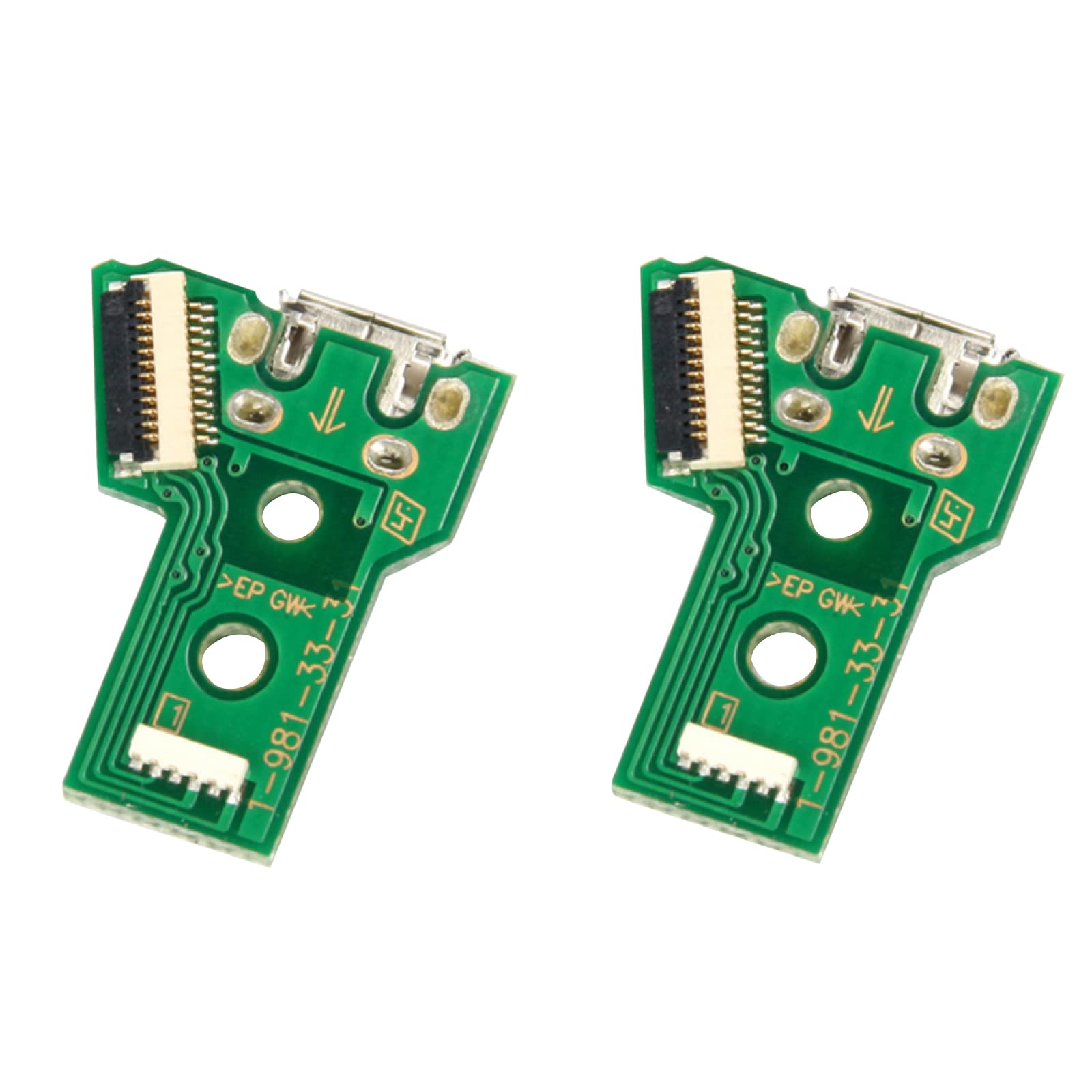 DAGIJIRD 2pcs 12 Pin Micro USB Charging Port Circuit Board JDS-040 for Sony for PS4 Pro Controller