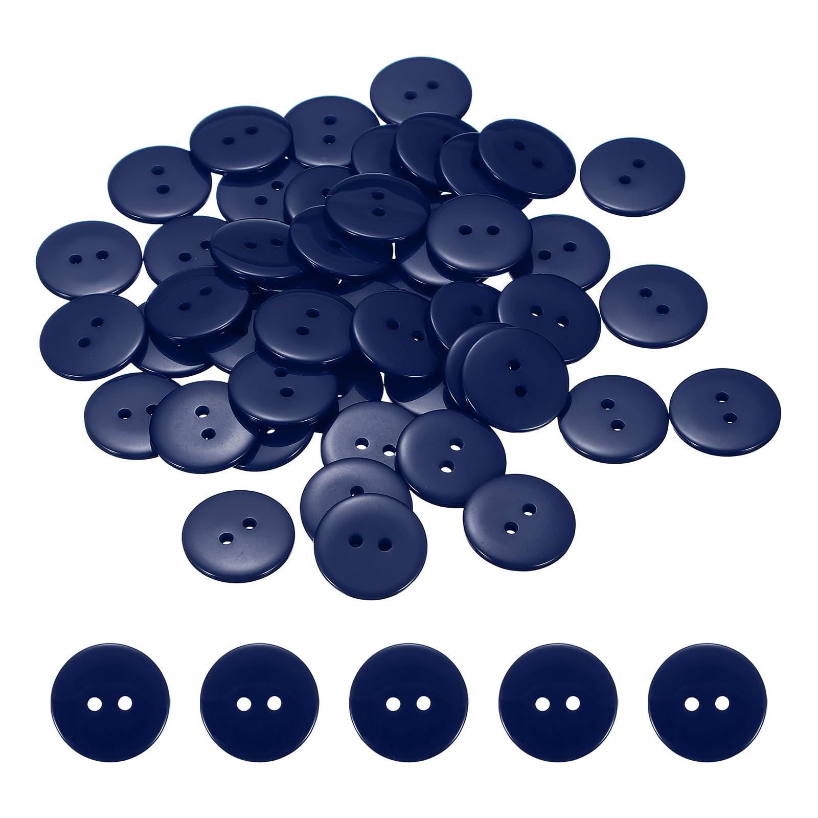 sourcing map 50pcs Resin Sewing Button,20mm (3/4") 2 Holes Round Buttons