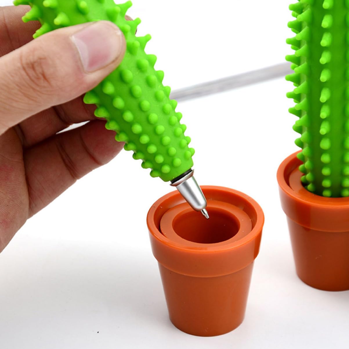 Bolígrafos Neutrales de Cactus y Bonsái, 5 Piezas Verdes de Plástico