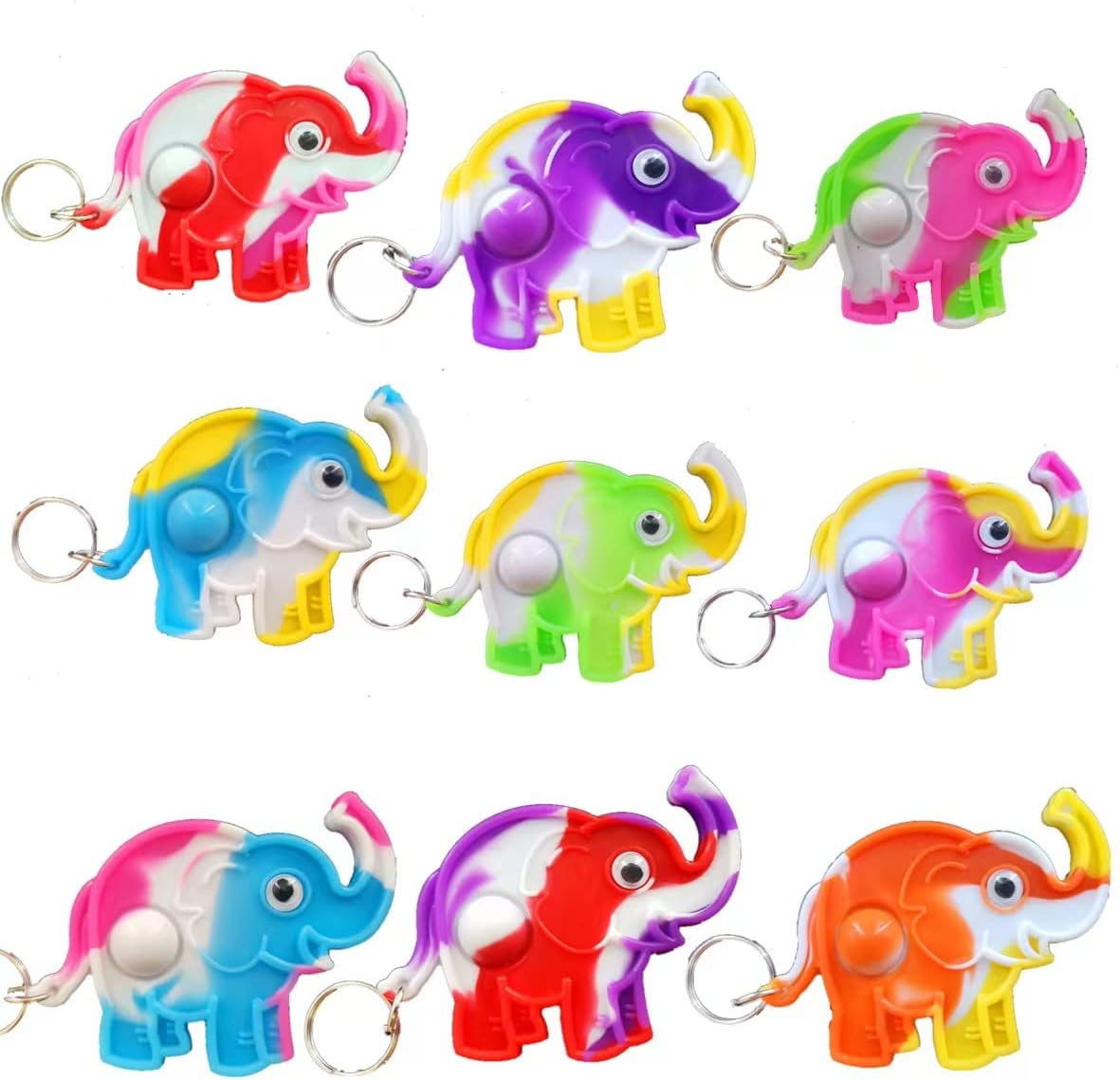 24 Packs Funny Present Unique Mini Elephant Assorted fidgets Bubble Toys for Kids Children Classroom Students Gifts from Teacher,Birthday Party Favors