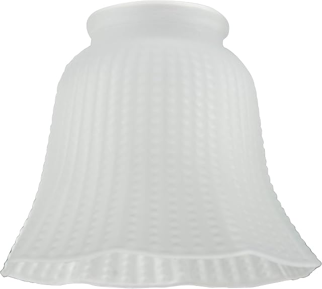 Westinghouse Lighting Frosted Ribbed Bell Shade, 12 cm - White