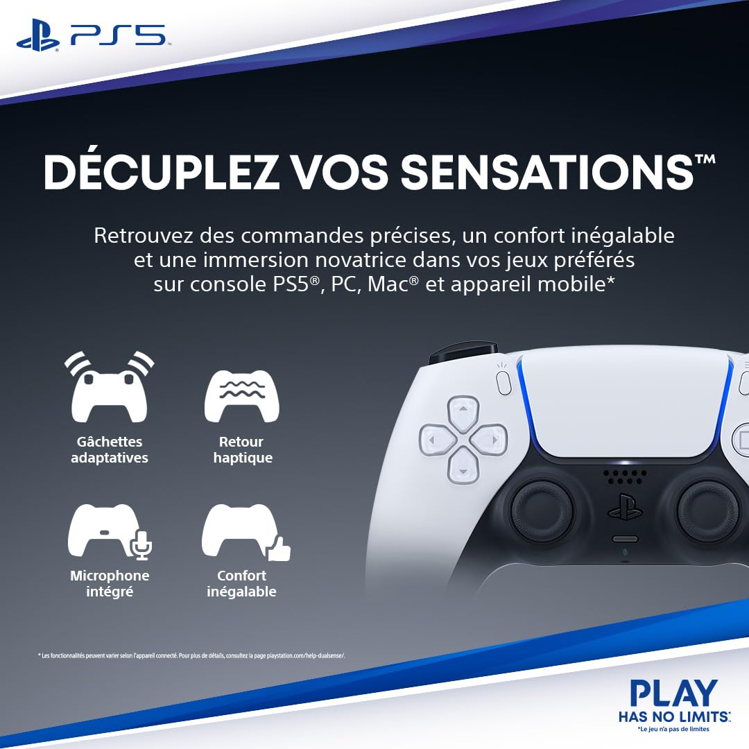Manette sans fil DualSense – Édition limitée Marvel’s Wolverine, compatible PS5, PC, Mac et appareils mobiles