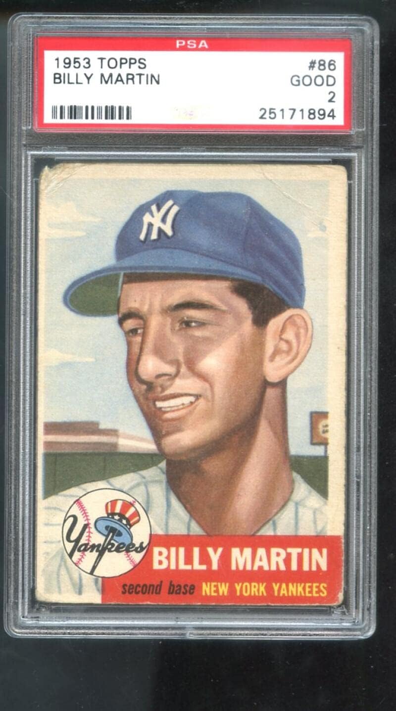 1953 Topps #86 Billy Martin PSA 2 Graded Baseball Card MLB New York Yankees