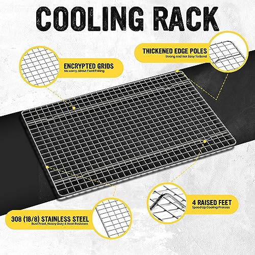 image for Utopia Kitchen Cooling Racks for Baking 2 Pack 8 x 11.75 Inches, Stain