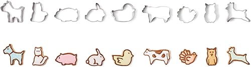 Fox Run Mini cortadores de galletas de animales, 0.75 x 1.5 x 1 pulgadas, metálicos