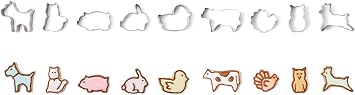 Fox Run Mini Animal Cookie cutters, 0.75 x 1.5 x 1 inches, Metallic