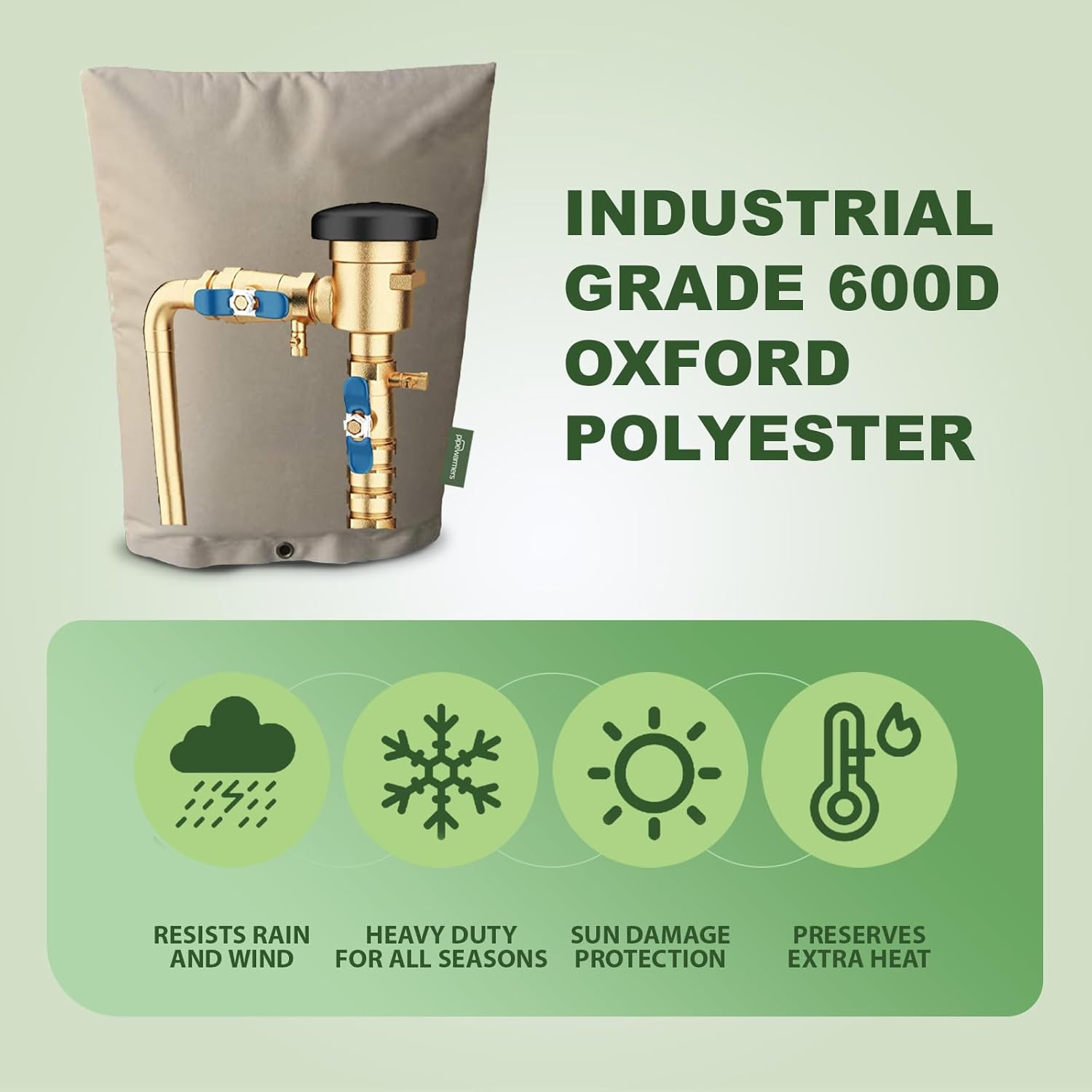 The Original Winter Pipe Insulation Cover (0˚F) - Extra-Thick EVA+NBR (UV-Coated) Insulated Backflow Preventer Freeze Protection, Pump Cover, Sprinkler/Well/Valve Head Cover - (17" W X 20" H)