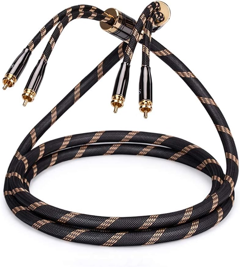 SKWUpgrad Audiophiles Digital Stereo Audio Cable 2RCA Male to 2RCA Male HiFi System with Diameter 12.8mm 1 Metre