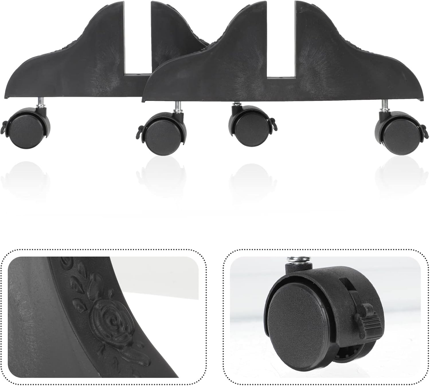 Operitacx 2pcs Removable Divider Stand Base Wheels for Folding Room Partitions Easy to Install Screen Feet Practical Support for Home Office Use