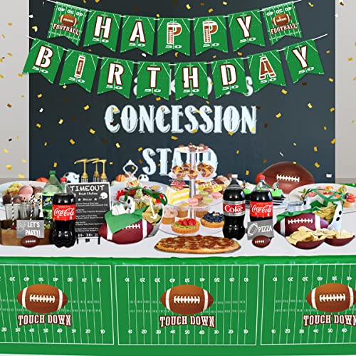 4 Pack Football Themed Tablecloths Disposable Plastic Football Table Cover Supplies Rectangular Game Day Tablecloth Football Field For Tailgate Football Party Decorations, 51'' X 86'' (4 Pack) #TOP1