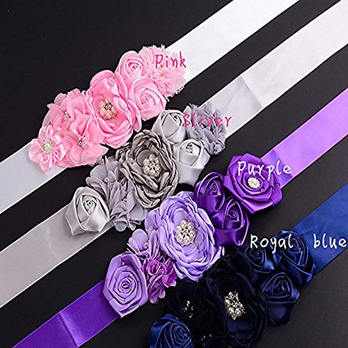 Bridal Sash Belts 3D Flower Decor for Wedding Bridesmaid Bride Dress Accessories3