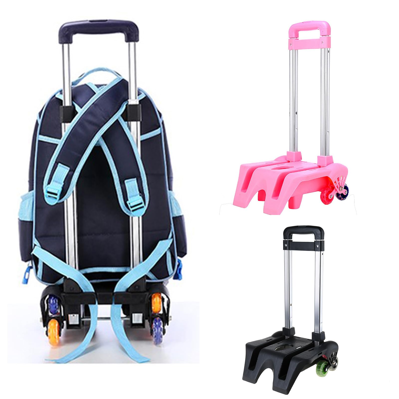 Foldable Pulling Rod Cart Aluminum Alloy Student Backpack Pet Bag Load Bear Outdoor Traveling Camping Portable Supply