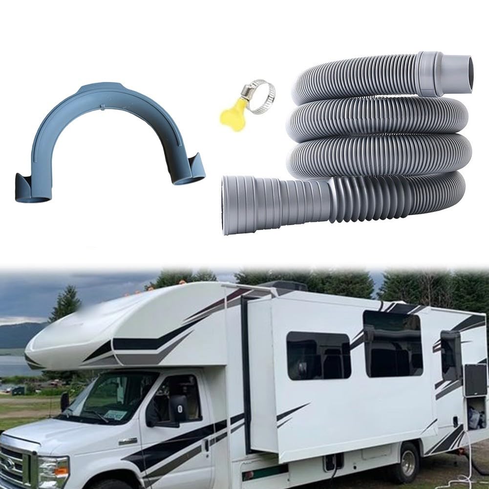 Tubo di scarico per camper, per camper, tubo di scarico per camper e camper, sistema idraulico di ricambio (tubo dell'acqua + morsetto)