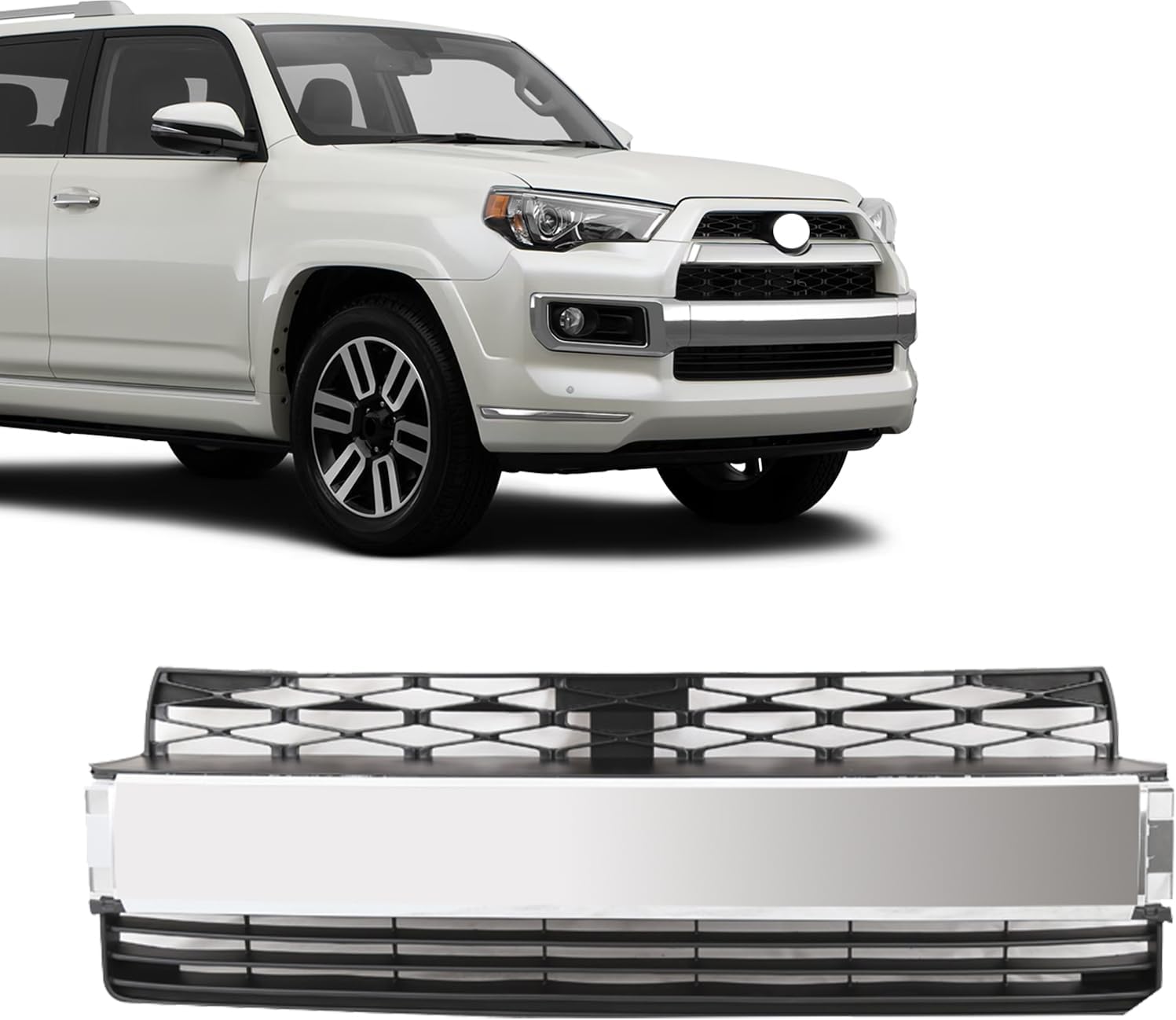 Front Bumper Lower Grill Grille Compatible with Toyota 4Runner Limited 2014-2020 Black Grill