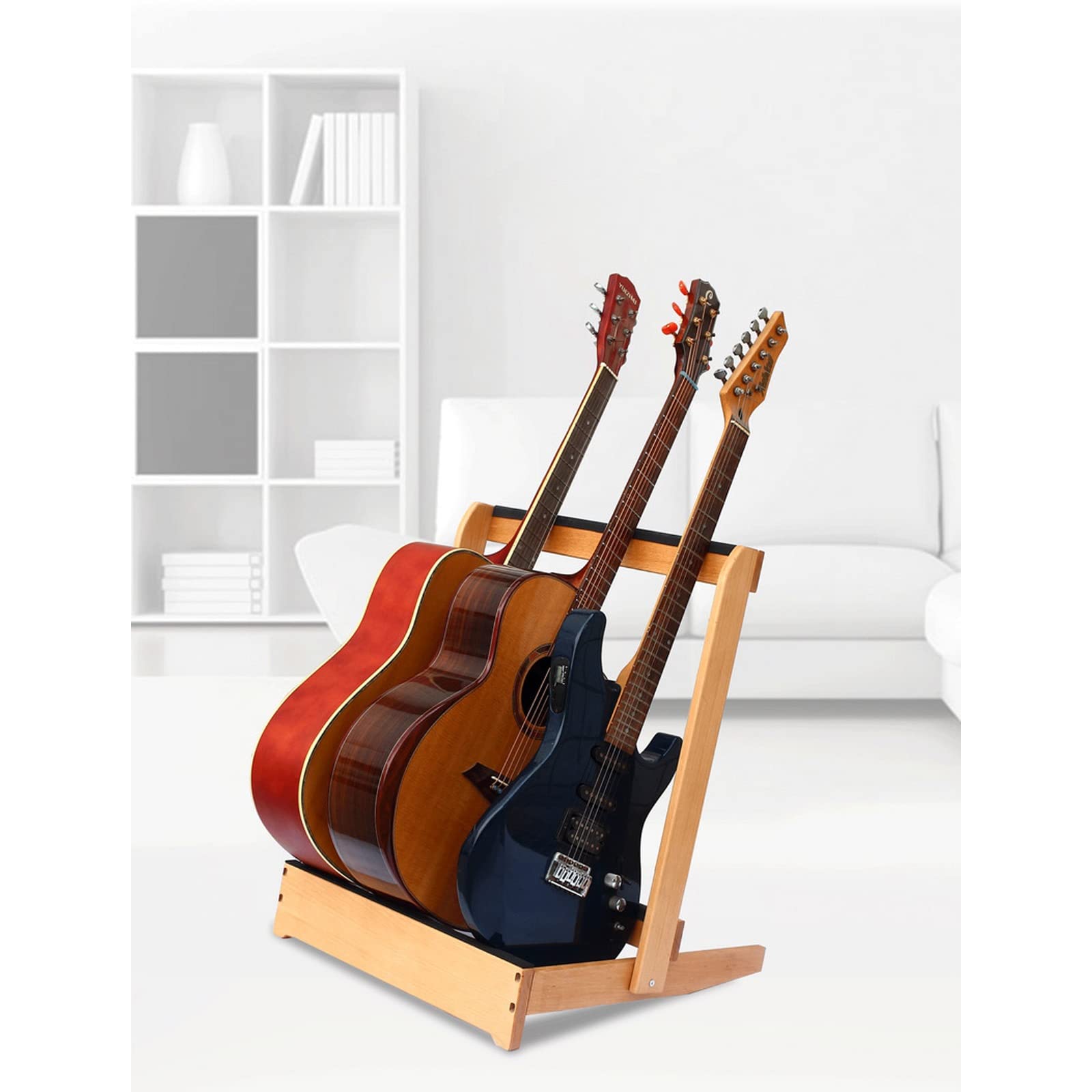 Supporto per Chitarra, Supporto per Basso Elettrico Pieghevole Portatile, espositore per Chitarra multistrumento, Adatto per Negozi di Chitarre, studi di Registrazione (6)