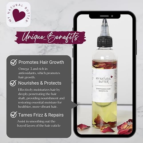 Miniatura 2 de My Natural Butter 's  Aceite hidratante natural para el crecimiento del cabello para nutrir, hidratar y proteger, 4 onzas líquidas
