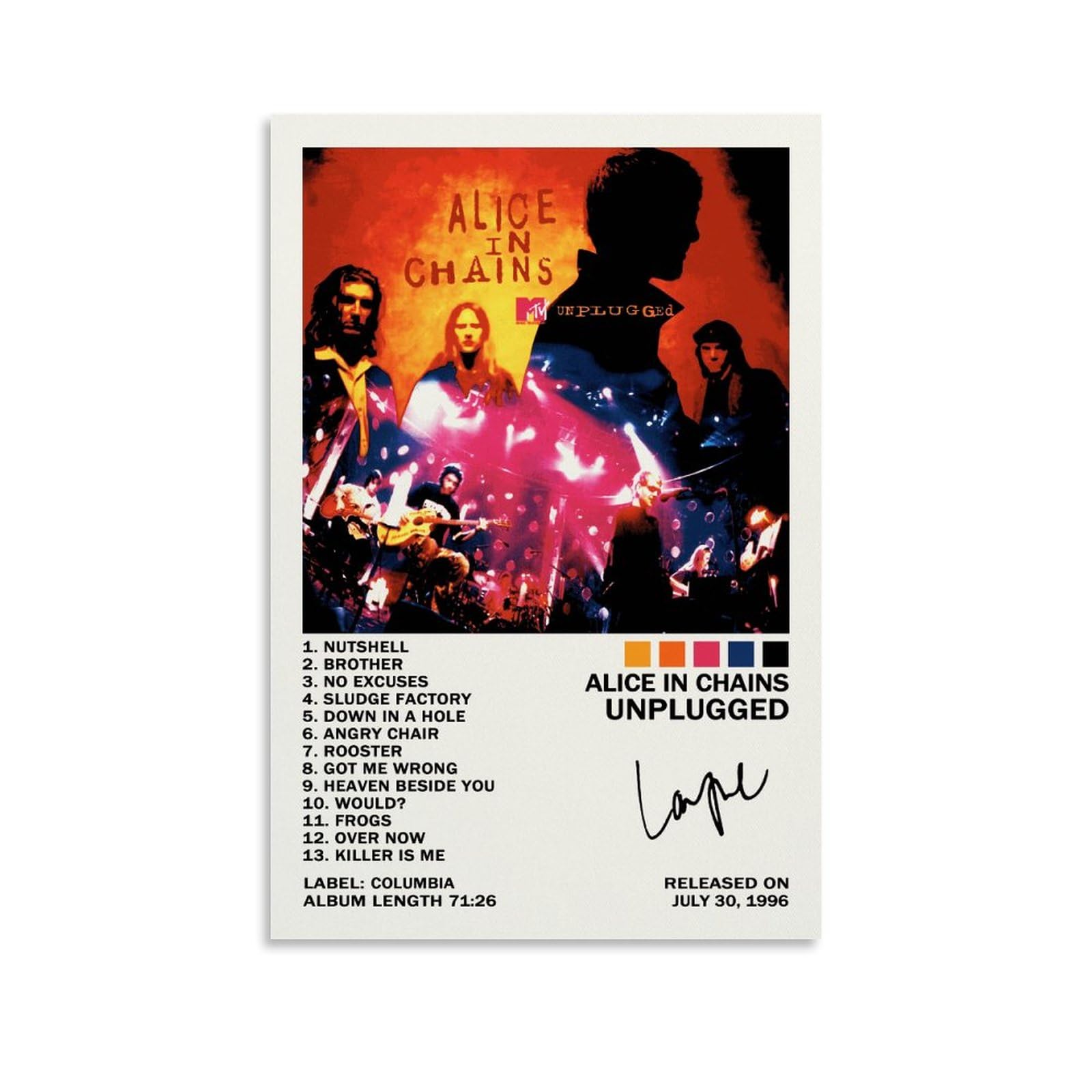 Amazon.com: ALKANI Alice Poster in Chains Unplugged Music Posters