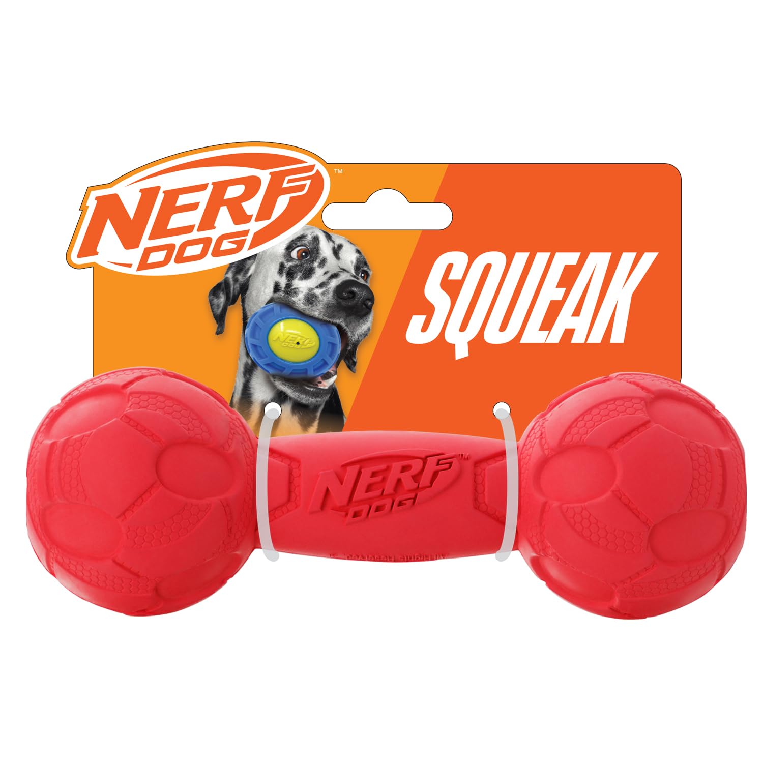 Nerf Dog Barbell Squeaker Toy, Medium