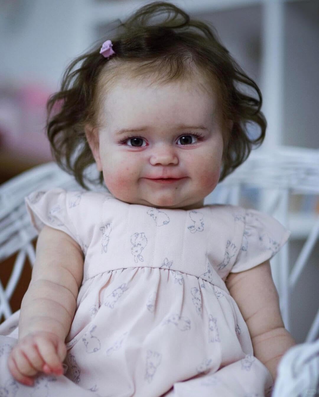 RXDOLL Realistyczna pełna winylowa lalka niemowlęca, 50 cm, Reborn Baby Doll, silikonowa, na całe ciało, dziewczyna, uśmiechnięta, realistyczna lalka noworodka, anatomicznie poprawna, dla dzieci w