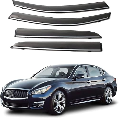WeiYH Wind Deflectors for Infiniti Q70 M25L 2015-2019, Keep Your Car Ventilated in Rain Car Rain Guard Shield Stick-on Fitment Weathershields