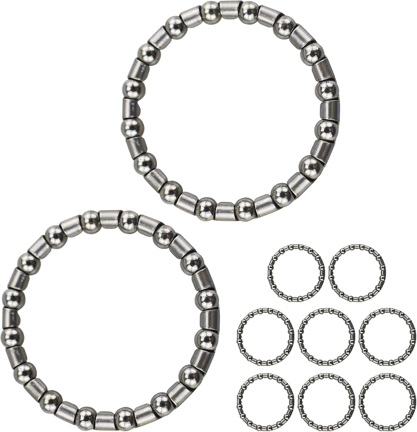 ZCYKJ 10 PCS 1 1/8 Headset Caged Ball Bearing Precision Bottom Bracket Caged Silver Caged