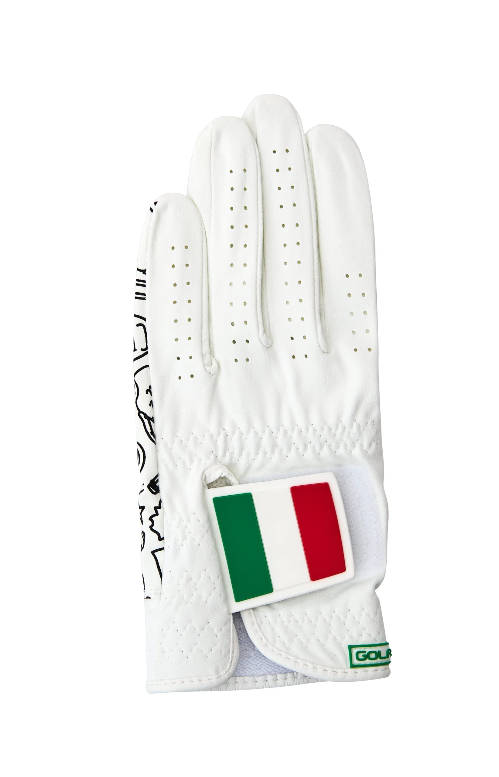 GOLFSKIN Golf Gloves for Men Italian Flag Design (Large)