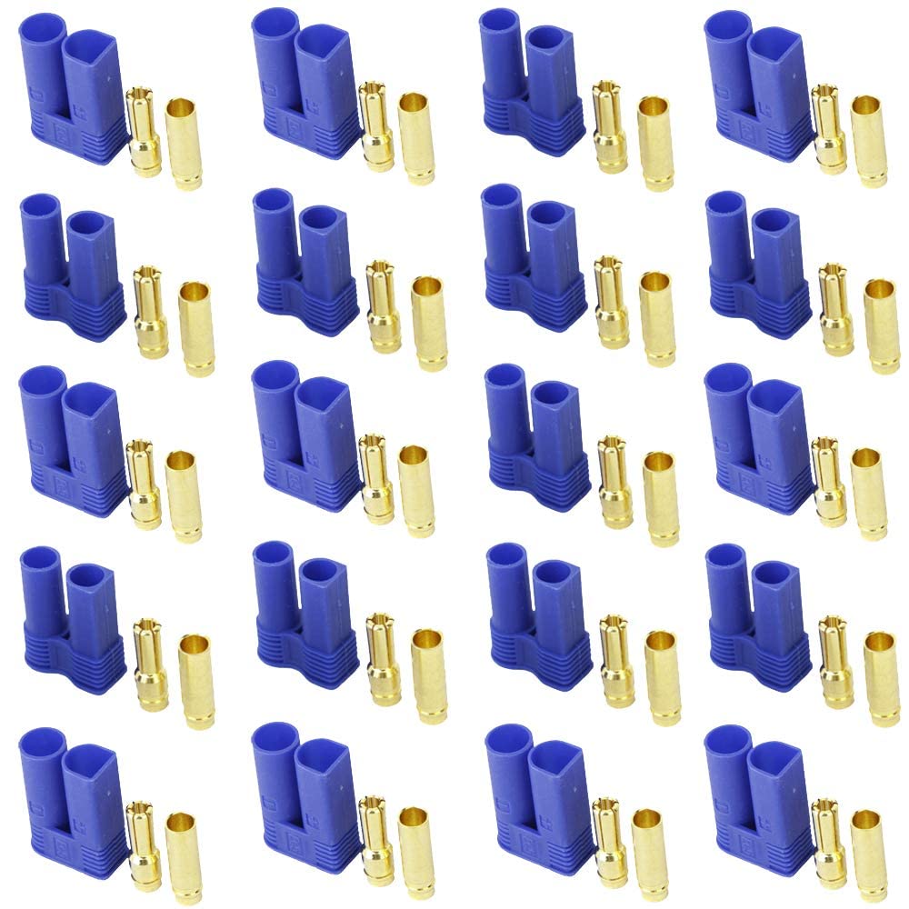 10Sets EC5 Battery Connector Adapter Gold-Plated 5MM Banana Plug Bullet Male Female Connector for RC ESC Lipo Battery