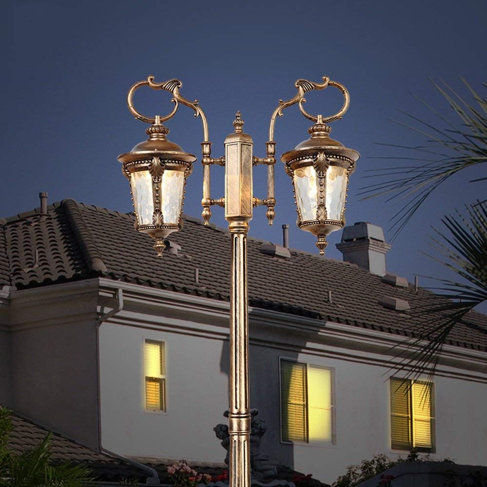 185 cm 2-światła LED Lampa ogrodowa Latarnia zasilana energią słoneczną Patio Ścieżka Chodnik Zewnętrzna Wodoodporna Lampa uliczna Słupek Lampa ogrodowa Lampa stołowa Lam,
