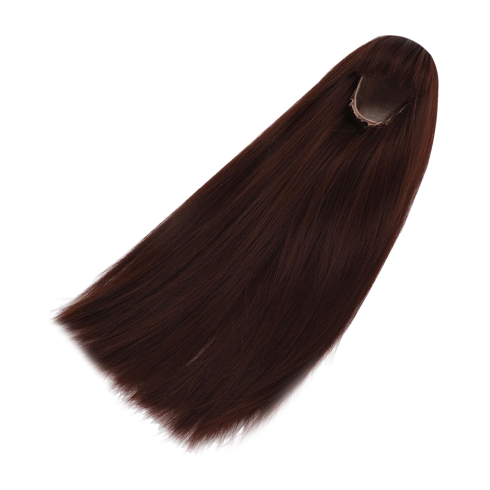 Yctze Parrucca da Bambola 1/4 Dritta con Frangia da 7 a 8 Pollici Cuoio Capelluto Simulato Seta Ad Alta Temperatura Snodabile Capelli per Bambole Arti, Artigianato e Cucito/artigianato/creazione di
