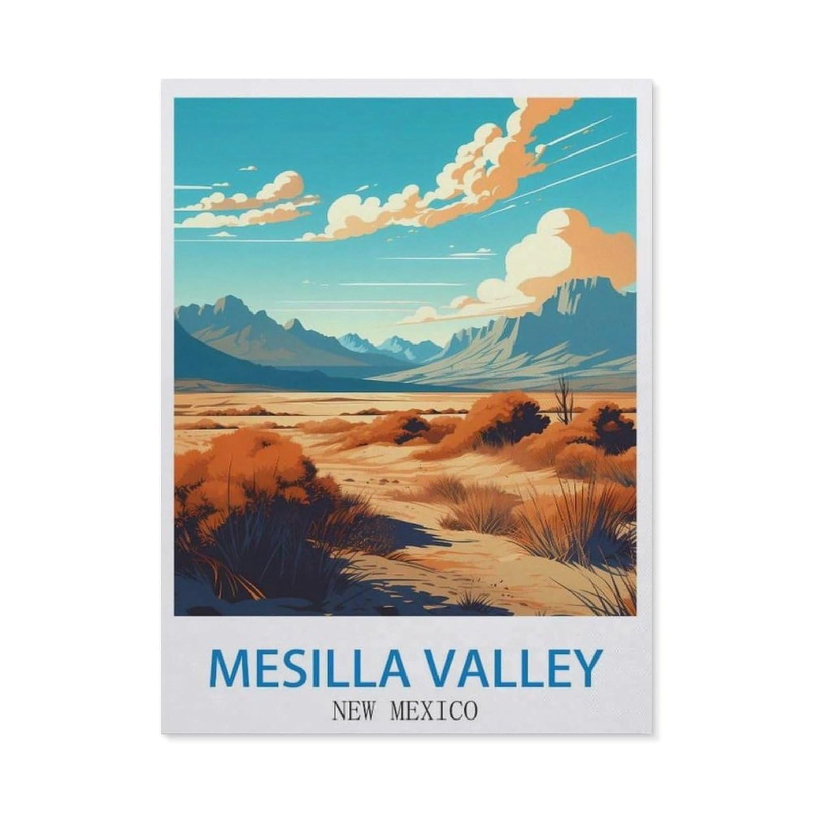 BEAYODKP Full Diamond 5D DIY Diamond Painting，Mesilla Valley New Mexico，3D Diamond Embroidery Cross Stitch Mosaic Needle Works（30 x 40 cm/11.81 x 15.74 inches）-CK48
