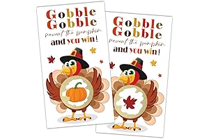 Gobble Turkey Scratch Off Game Cards(32 PCS) Thanksgiving Dinner Party Scratch Off...