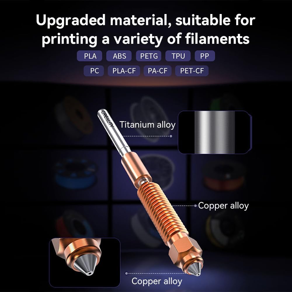 Creality Originele spuitmonden voor K1/K1 Max/K1C/K1 SE/K2 SE, upgrade-kit met eenhoorn-mondstukken, accessoires van K1-mondstuk van gehard staal voor 3D-printers van de Ender 3 V3/3 V3 Plus/3 V3 KE/3