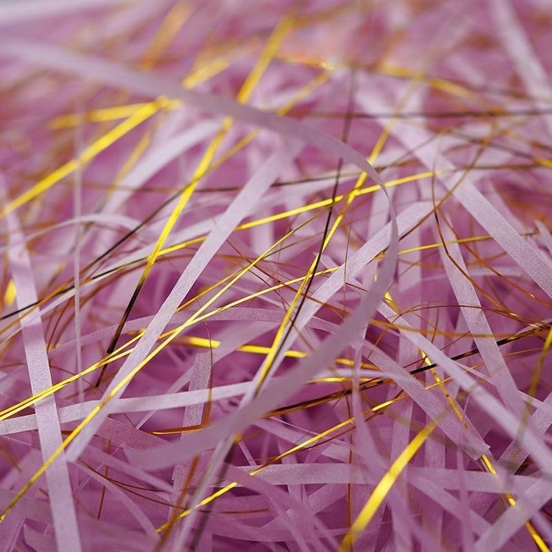 Wypełniacz do koszy upominkowych, Papier marszczony, cięty, wielokolorowy, 30-500g, wypełniacz prezentowy(Style B/Pink Purple,500g)