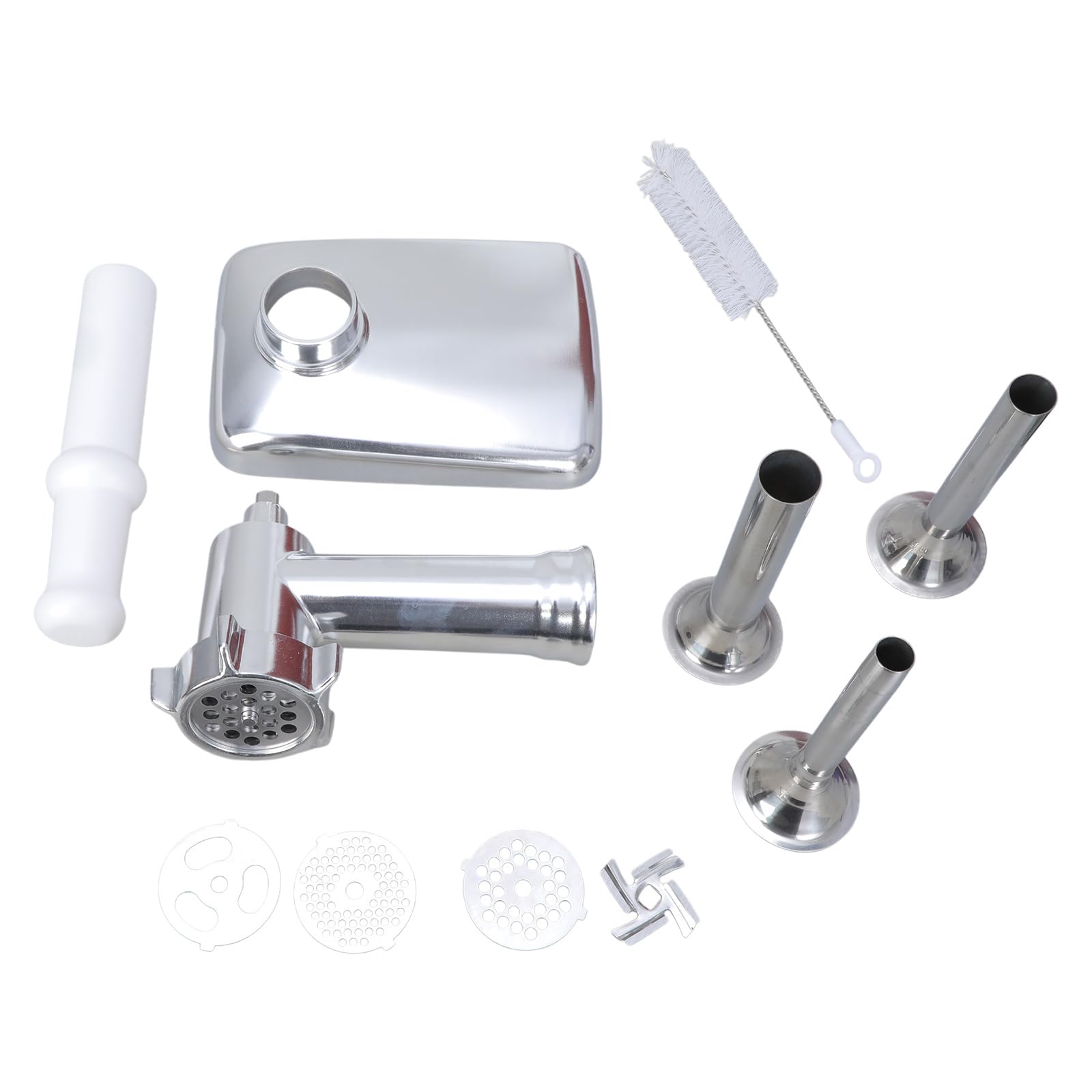 PANGBOER Multifunctional Food Processing Attachment Sausage Filling Tubes Grinding Plates Meat Grinder Attachment for Mixers Meat Mincer