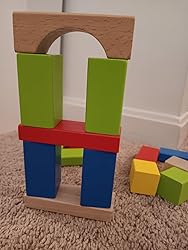 Amazon.com: Hape Maple Wood Kids Building Blocks Stacking Wooden Block ...