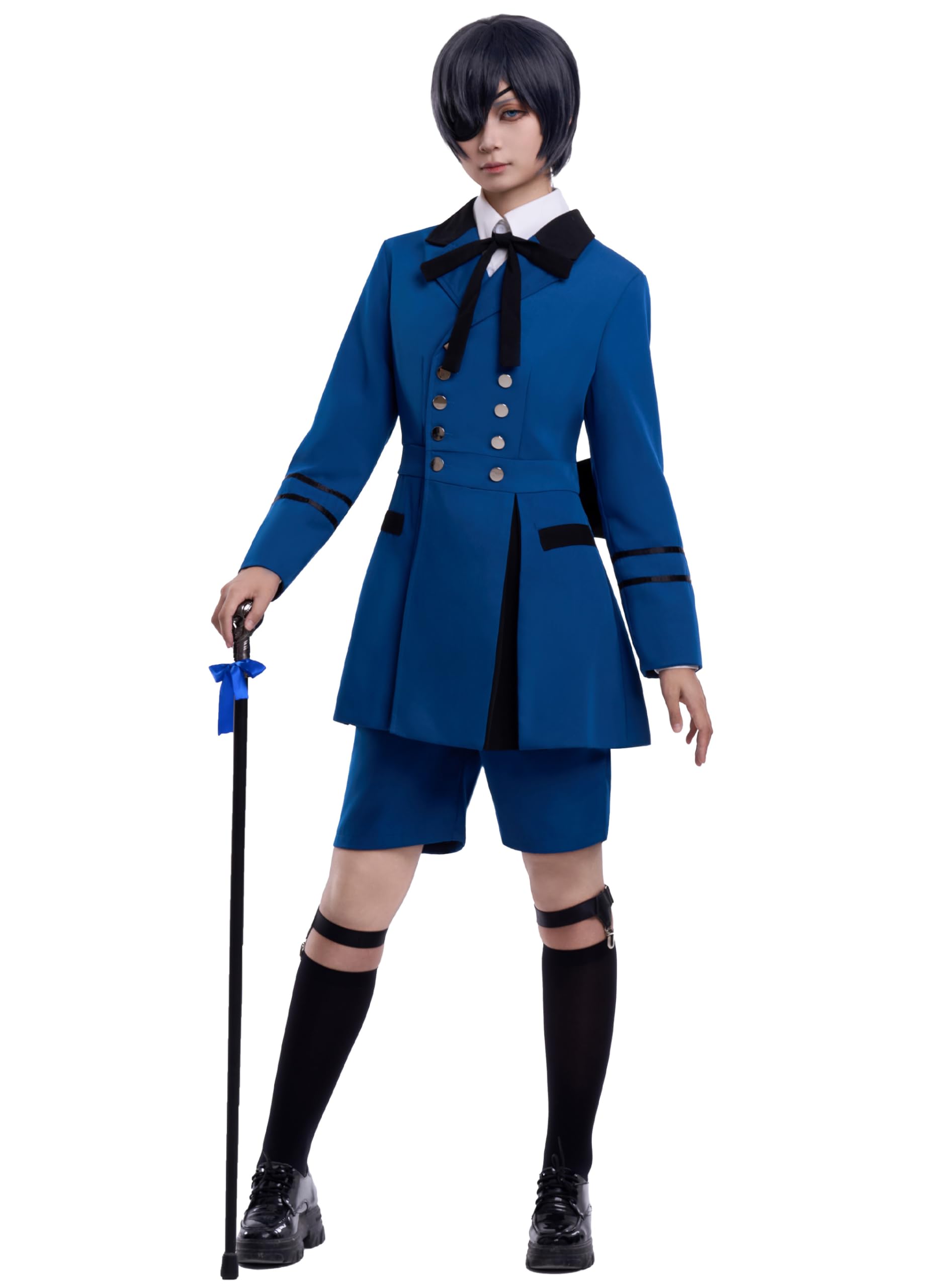 Costume de Cosplay Ciel Phantomhive OSIAS Uniforme Ajusté Sans Plis