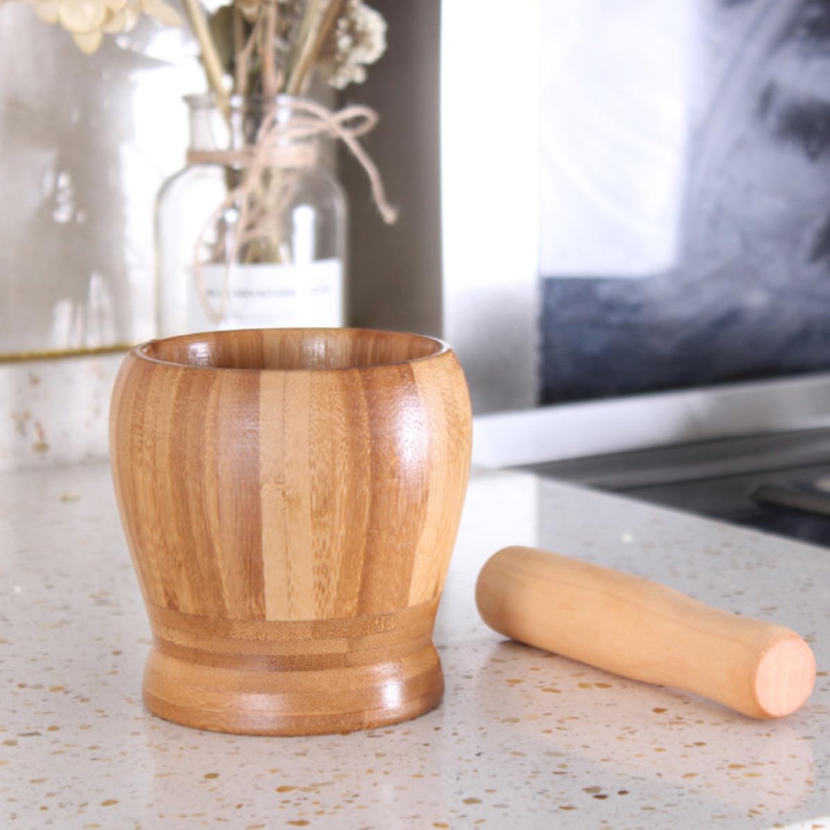 Garlic Grinding Bowl Pestle for Kitchen and Pharmacy Use