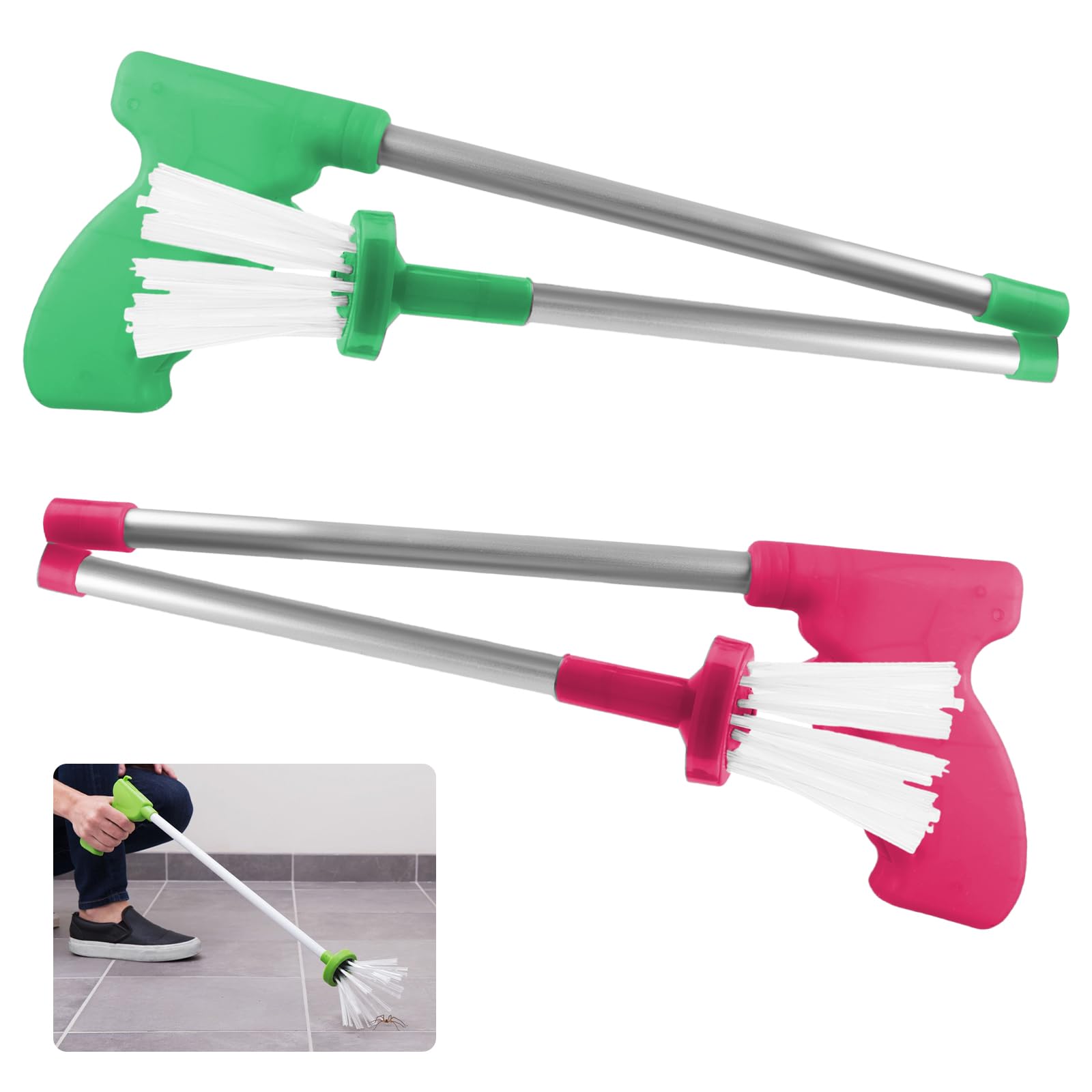 Attrape-araignées à Long Manche 80 Cm - Pince à Insectes Pliable, Pour Attraper Guêpes, Cafards Sans Les Blesser