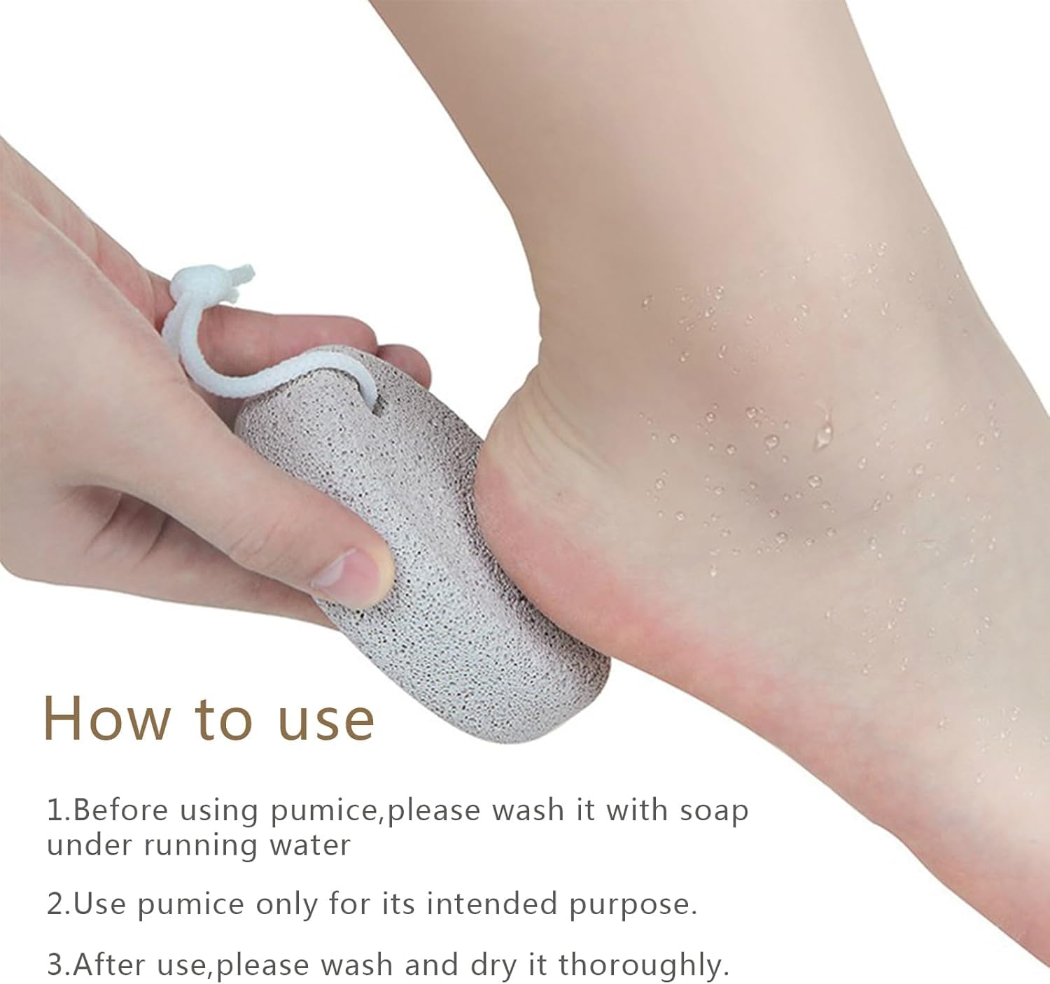 Piedra Pómez Natural para Pies 2 Piezas, Piedra Pómez para Pies y Manos Removedor de Piel Dura, Exfoliante de Pies para Eliminar Piel Muerta Pedicura Herramienta de Exfoliación Salud Cuidado de los Pi
