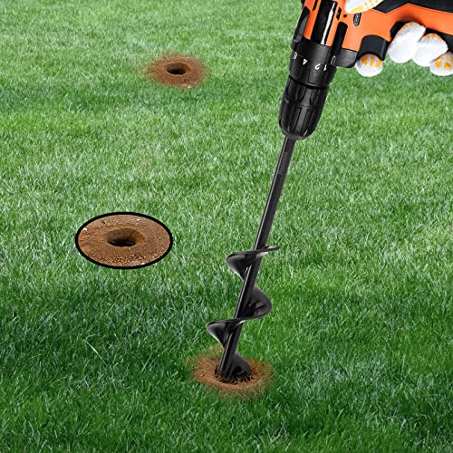 Garden Auger Drill Bit For Planting Ruooson 1.6X9In Garden Augerspiral Drill, Easy Planter Rapid Planter Plant For 3/8" Hex Drive Drill <1Pcs>. (1.6X9 In) #TOP6