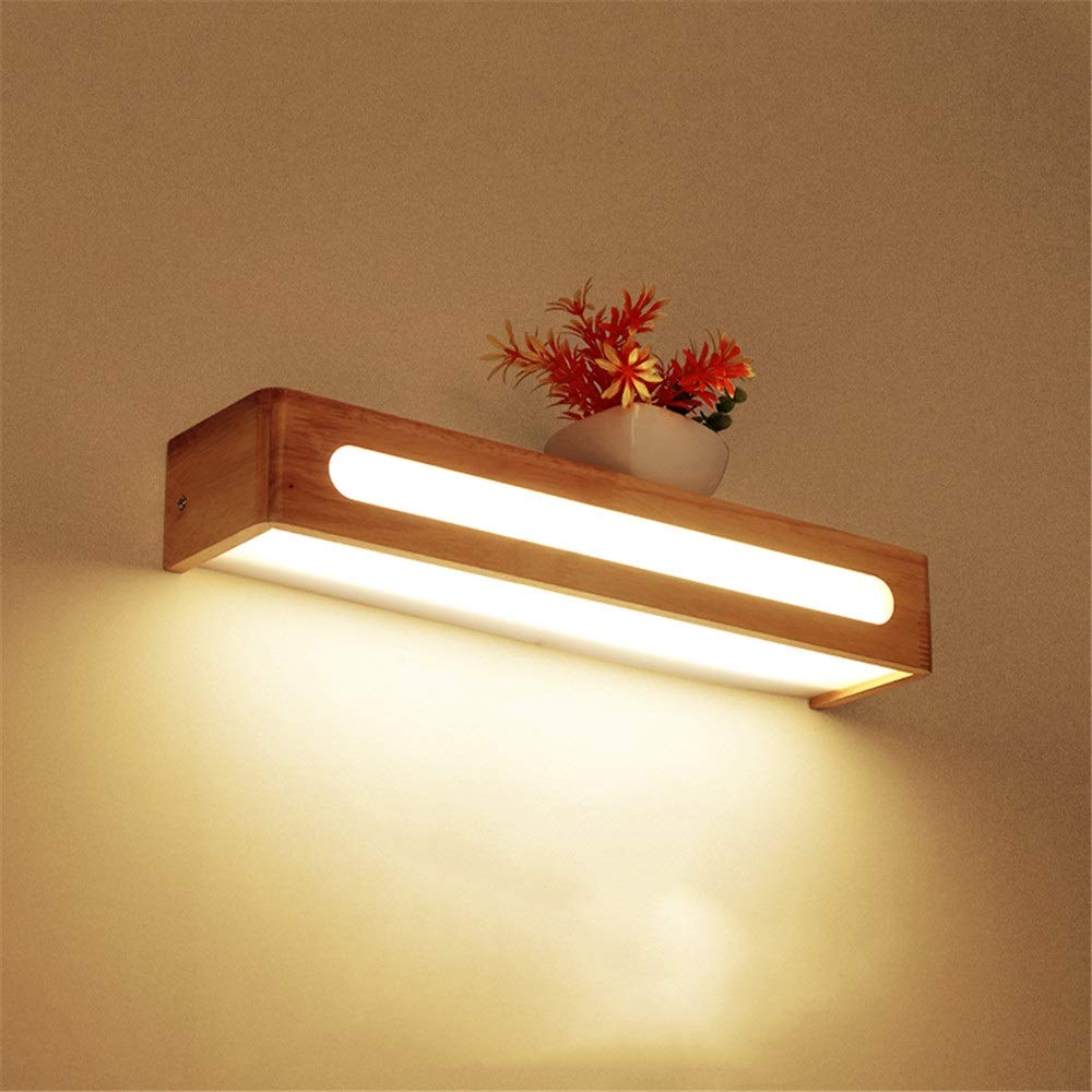 Wall Light Simple Nordic Staircase Aisle Solid Wood Wall Lamp Bedroom Bedside Lamp LED Bathroom Mirror Headlight Wood Lamp for Living Room Hallway Bedroom Bathroom Corridor
