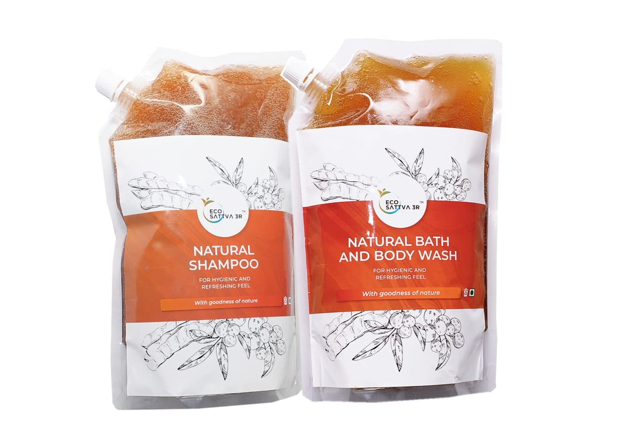 BRICS EcoSwachh 3R Household care cleaners Shower Combo with Bath & Body Wash and Shampoo 500ml Each for Daily Use-image-25