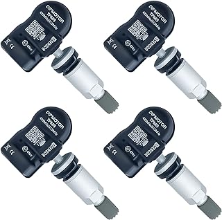 DIPMOTOR TPMS Sensor 2-in-1 Dual Frequency (315MHz+433MHz) Universal Programmable TPMS Sensor, Compatible with 99% of Original OE Standard sensors (Screw in Metal Valve, 4 PCS)