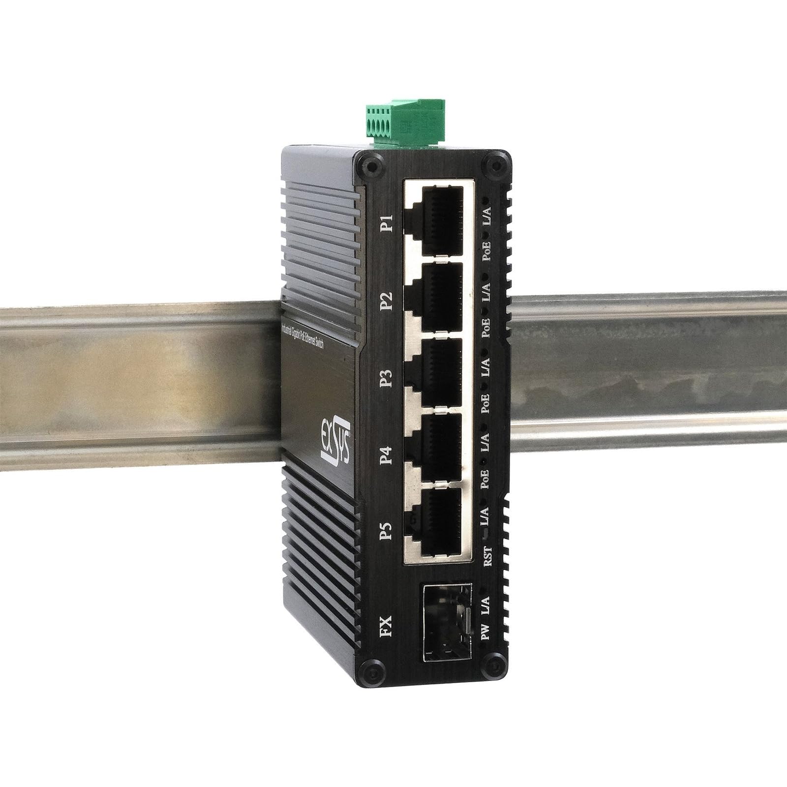 Exsys Switch 5+ Mini Industrie Gigab. 5+1xgigabit Sfp Poe+ WeB-Managed - Switch - 1-Port (eX-62030mpoE-Sfp)