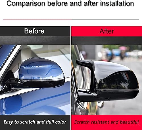 Miniatura 5 de XITER 2 piezas de cubiertas de espejo retrovisor lateral ABS para cuerno de buey izquierdo y derecho, tapas compatibles con BMW X3 G01 X4 G02 X5 G05